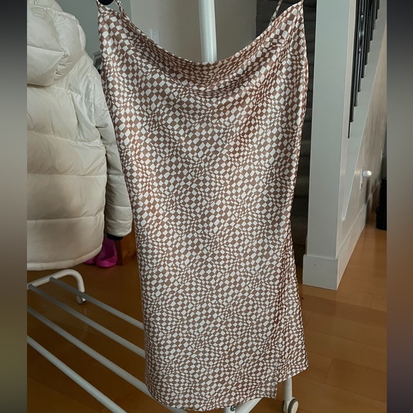 NWOT Dynamite Dani Cowl Neck Satin Slip Dress - Picture 3 of 4